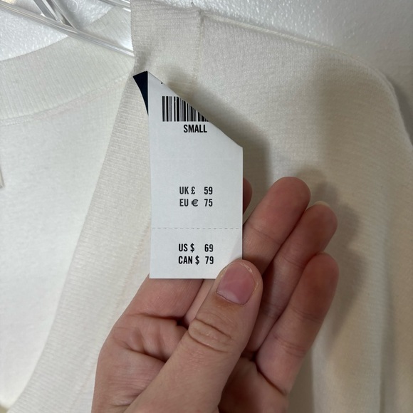 Abercrombie & Fitch Soft A&F V-Neck Sweater Women Small Ivory Oversized - Picture 5 of 9